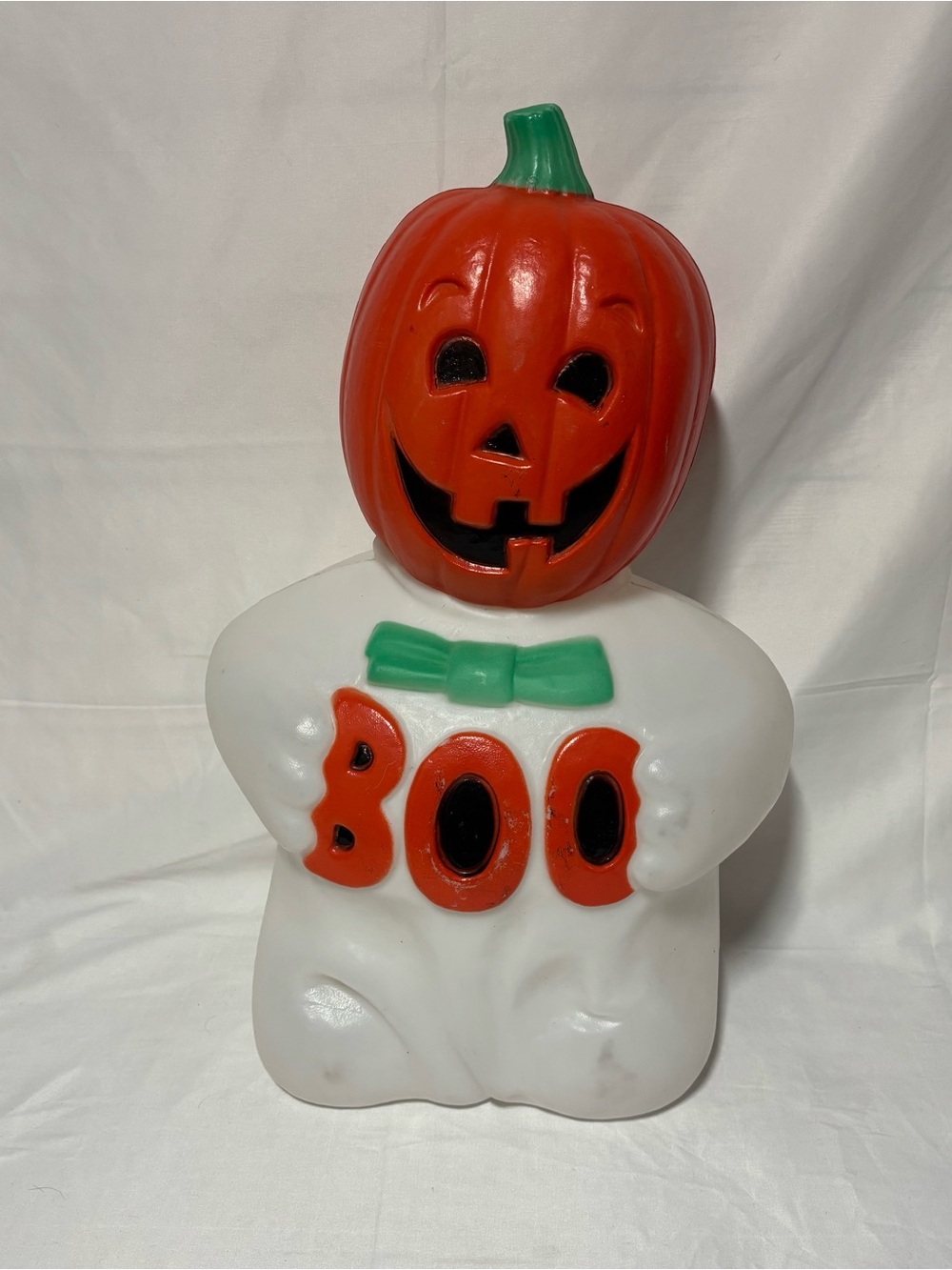 Vintage Halloween Pumpkin Ghost BOO Blow
Mold Decoration 23"